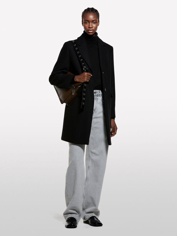 Cappotto midi nero - cappotti da donna | Sisley