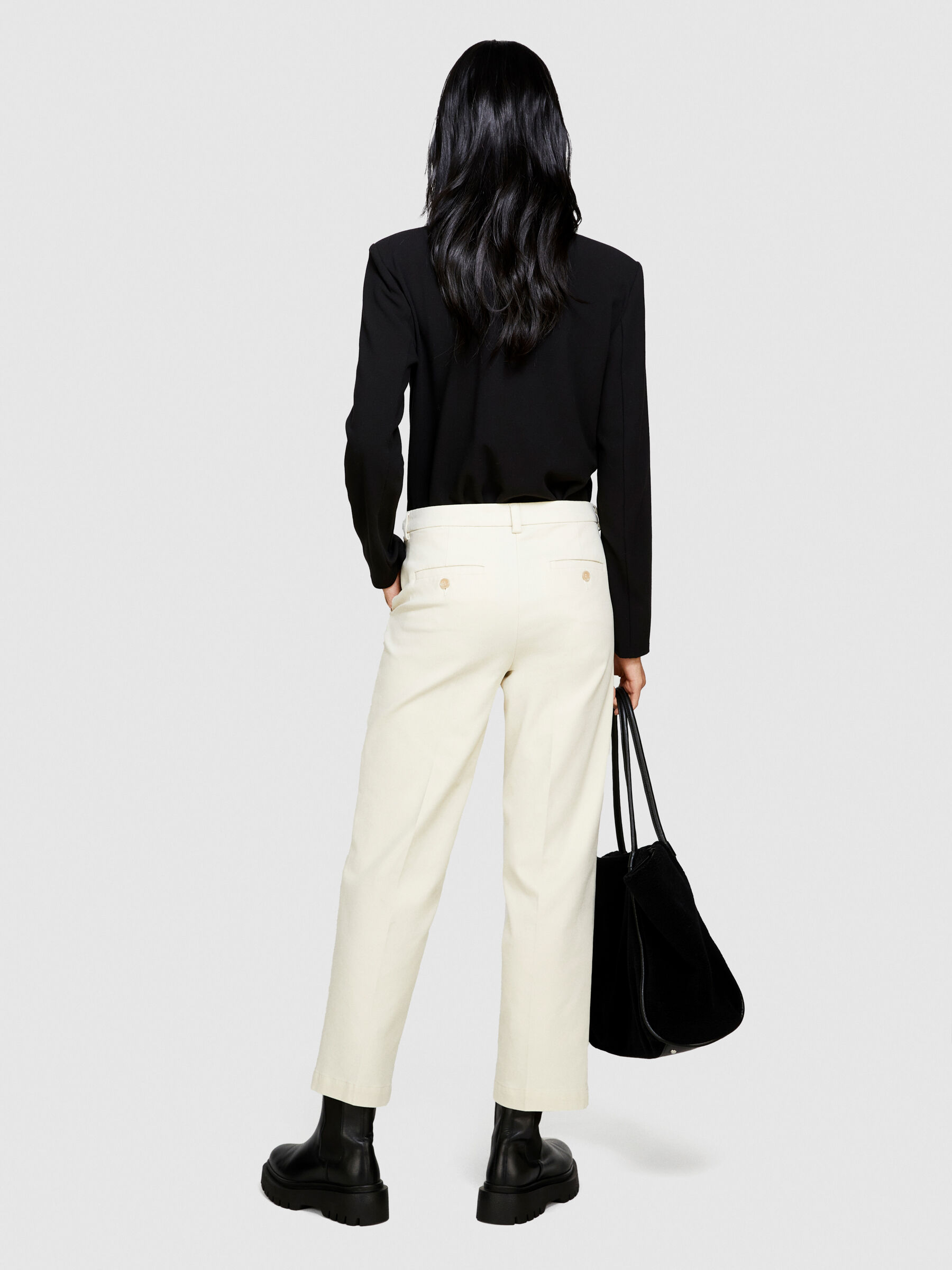 Pantaloni regular fit Bianco Panna Donna Sisley