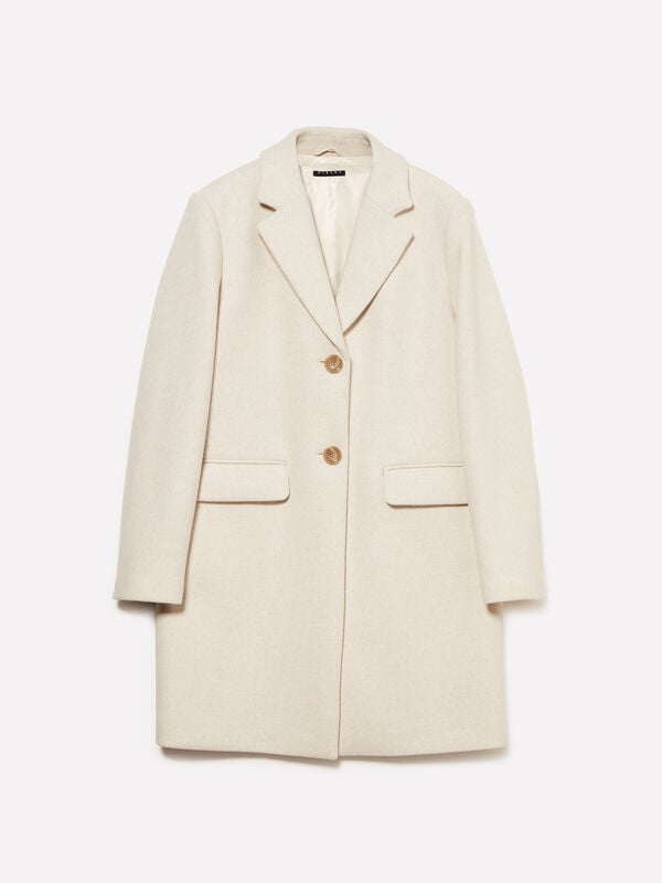 Cappotto midi bianco panna - cappotti da donna | Sisley