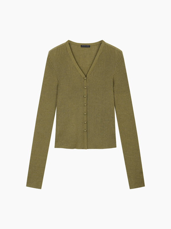 Cardigan bianco con bottoni a perla - sisley k cardigan | Sisley K