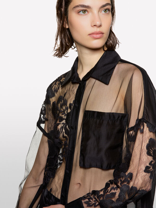 Camicia boxy nera - camicie da donna | Sisley