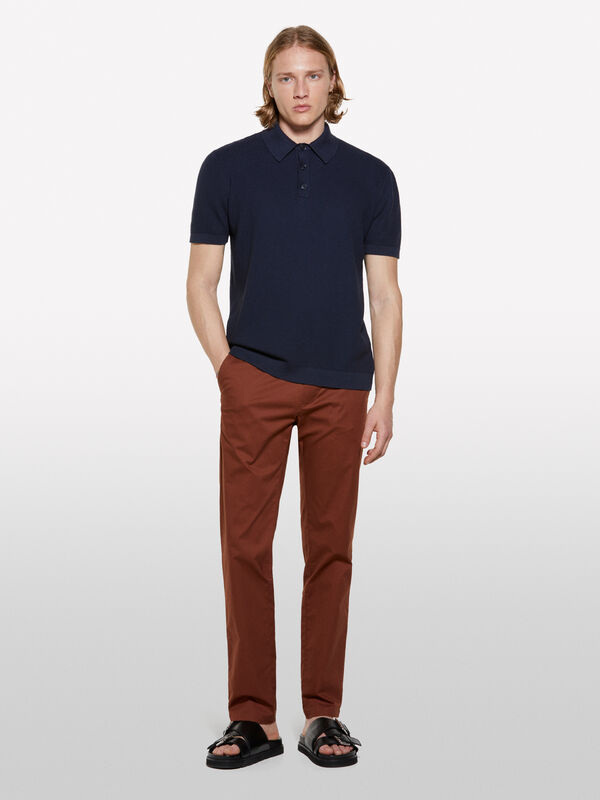 Pantaloni chino marroni slim fit - pantaloni chino da uomo | Sisley