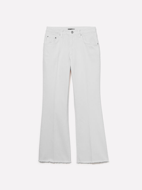 Jeans color bianco panna flare fit - jeans bootcut e flare da donna | Sisley