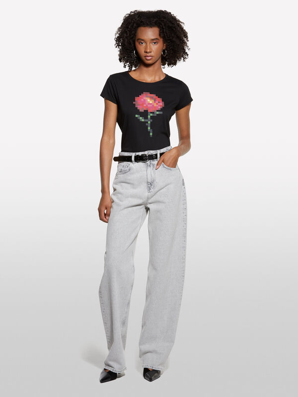 Jeans wide fit grigio - jeans palazzo da donna | Sisley