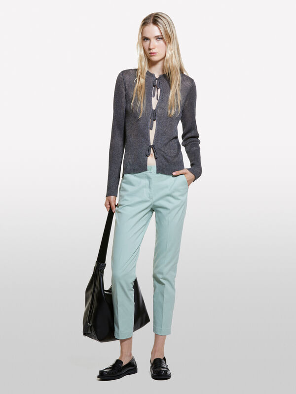 Chino slim fit verde chiaro - pantaloni slim-fit da donna | Sisley