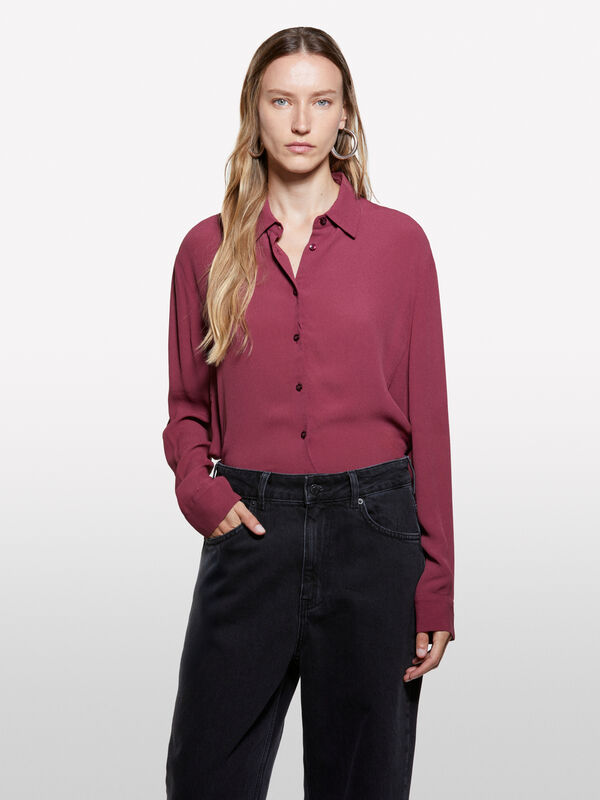 Camicia over fit bordeaux - camicie da donna | Sisley