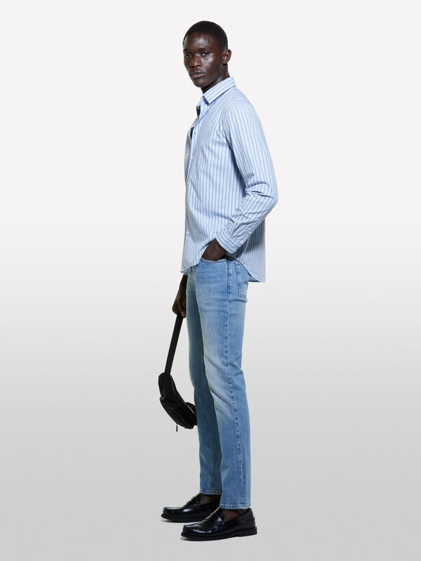 Camicia tinto filo blu - camicie regular da uomo | Sisley