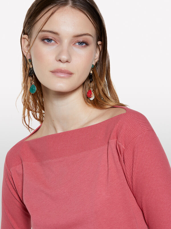 T-shirt fard con scollo a barca - t-shirt a manica lunga da donna | Sisley