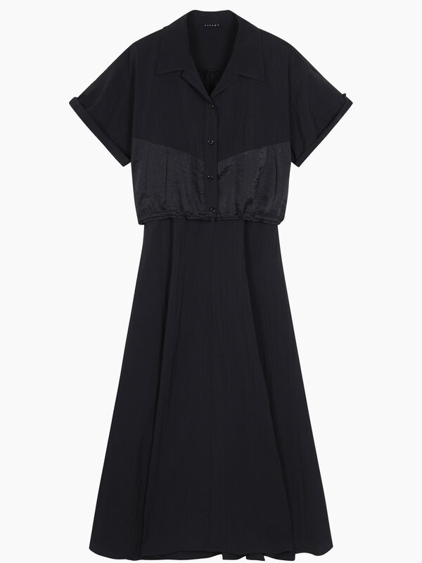 Vestito sottoveste nero con camicia - sisley k abiti midi | Sisley K