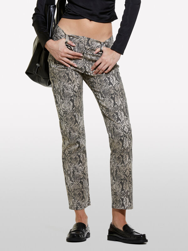 Pantaloni multicolore slim fit stampati - pantaloni slim-fit da donna | Sisley