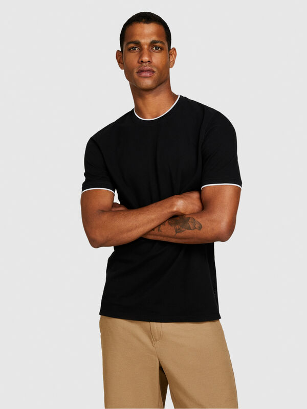 T-shirt con contrasto - t-shirt a manica corta da uomo | Sisley