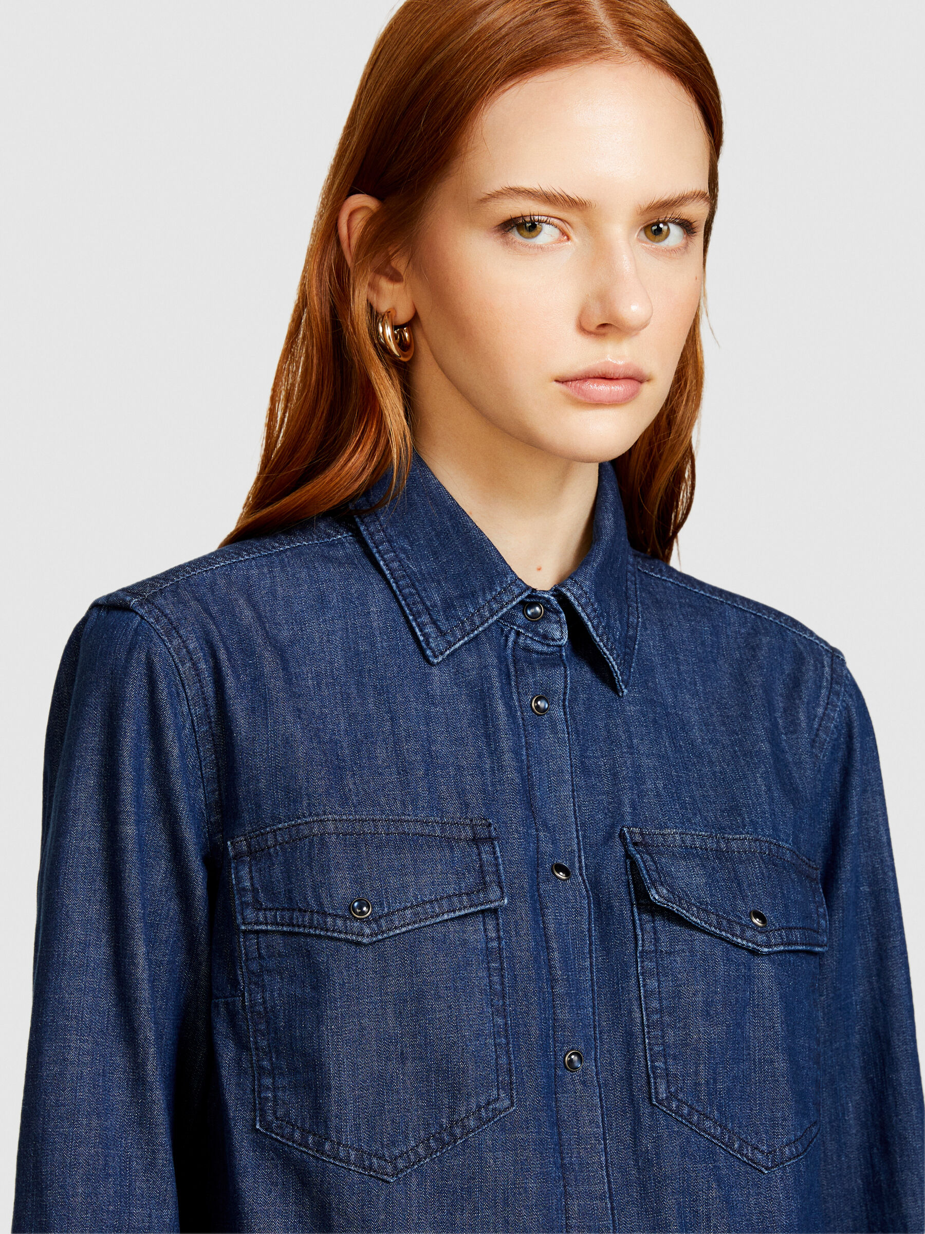 Camicia di jeans slim fit Blu Scuro Donna