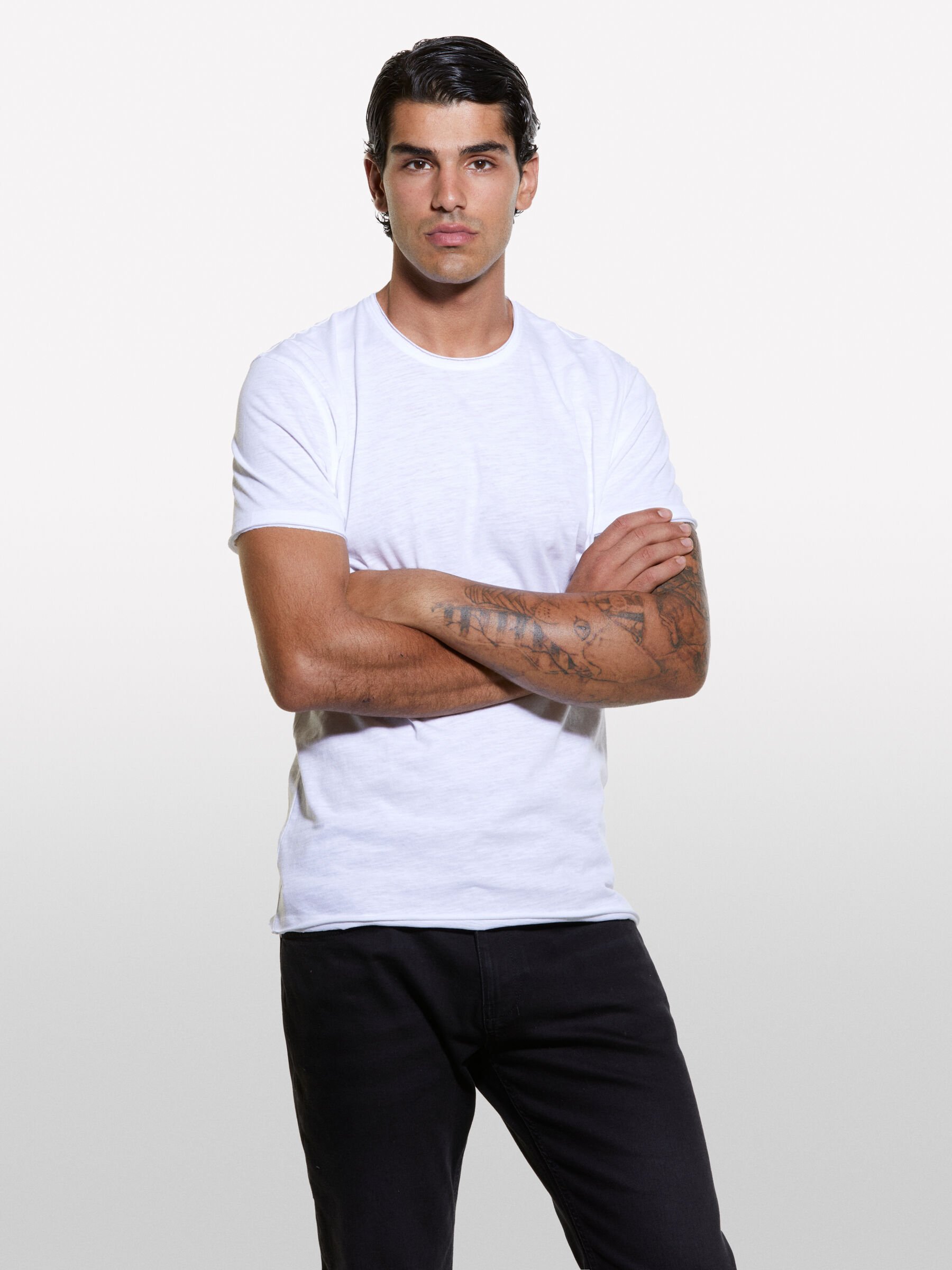 T shirt taglio vivo uomo top