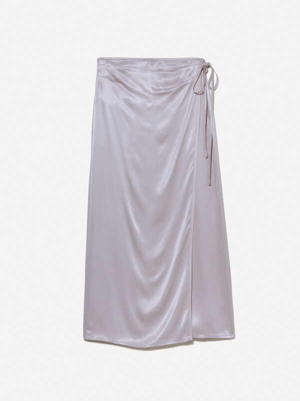 Gonna in satin grigio - gonne midi, longuette donna | Sisley