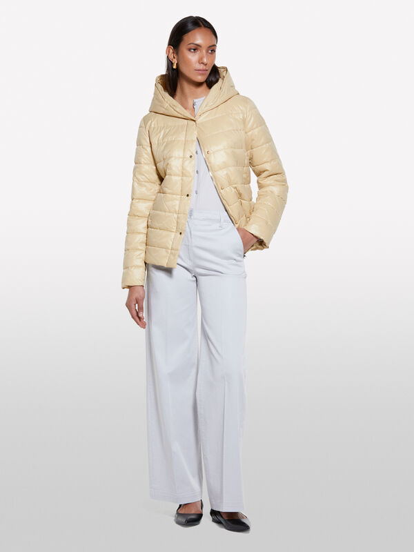 Giubbotto imbottito cammello con fusciacca - piumini e giacche imbottite da donna | Sisley