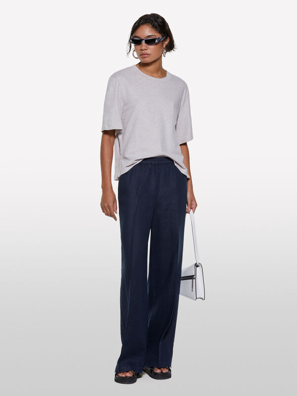 T-shirt cropped grigia - t-shirt a manica corta da donna | Sisley