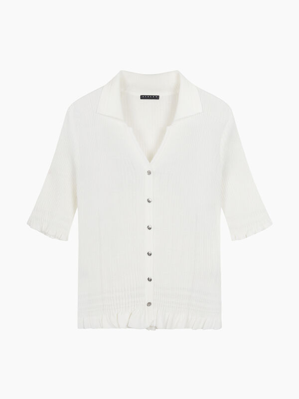 Polo crema con bottoncini - sisley k cardigan | Sisley K
