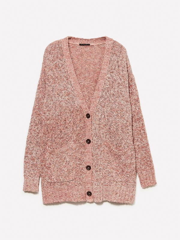 Maxi cardigan rosa Maxi cardigan rosa - cardigan da donna | Sisley