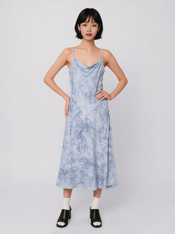 Vestito midi blu sfumato - sisley k abiti midi | Sisley K