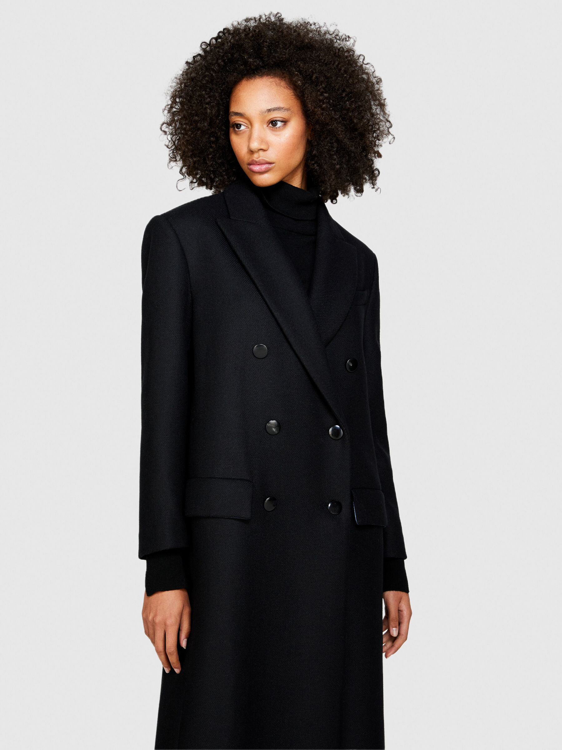 Cappotto nero shop donna lungo