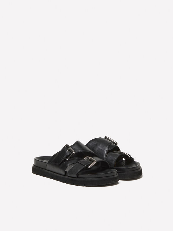 Ciabatte nere in pelle - scarpe da uomo | Sisley