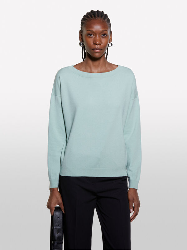 Maglia verde chiaro con scollo a barca - maglie scollo a barchetta da donna | Sisley