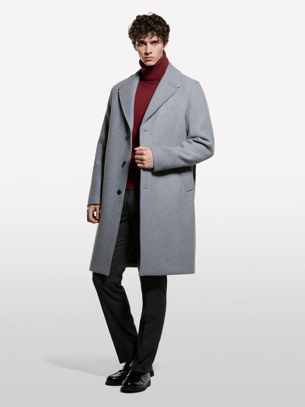 Cappotto monopetto grigio chiaro Cappotto monopetto grigio chiaro - cappotti da uomo | Sisley