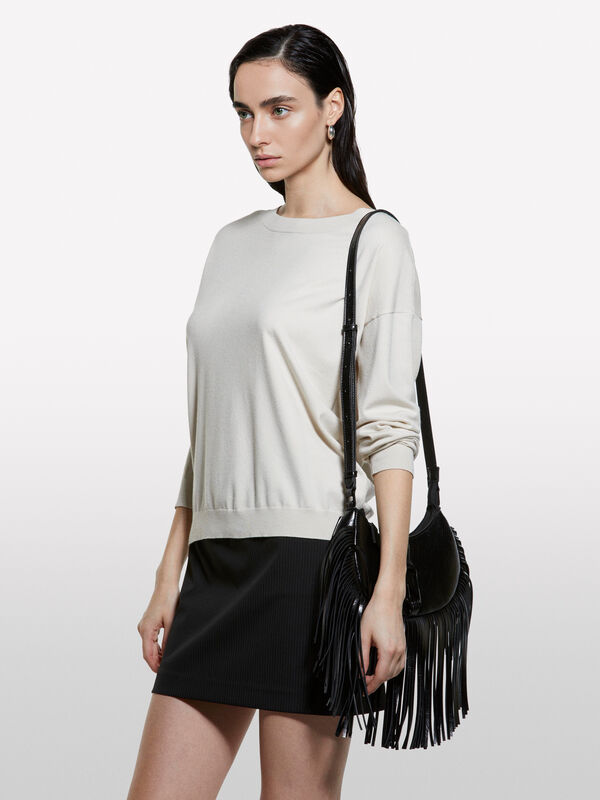 Maglia beige con scollo a barca - maglie scollo a barchetta da donna | Sisley