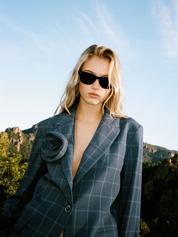 Blazer a quadri con spilla - blazer da donna | Sisley