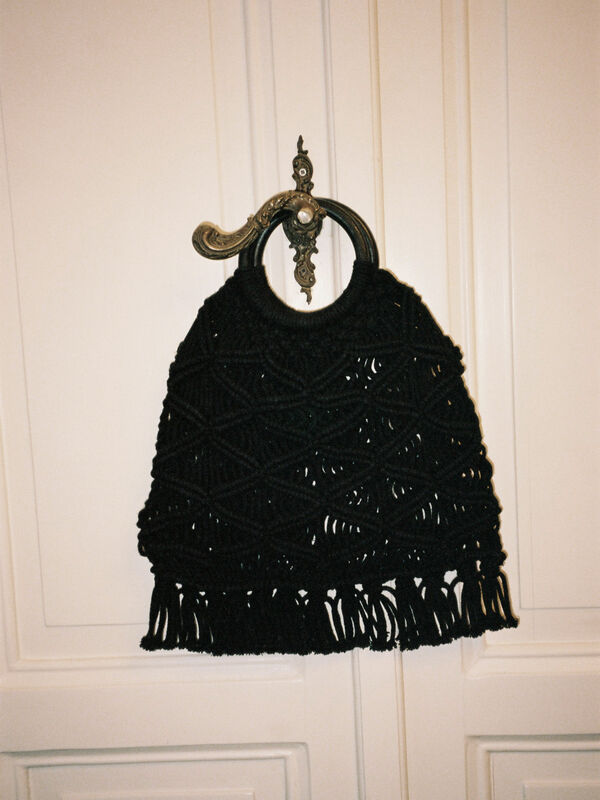 Borsa in crochet con frange - borse tote bag da donna | Sisley