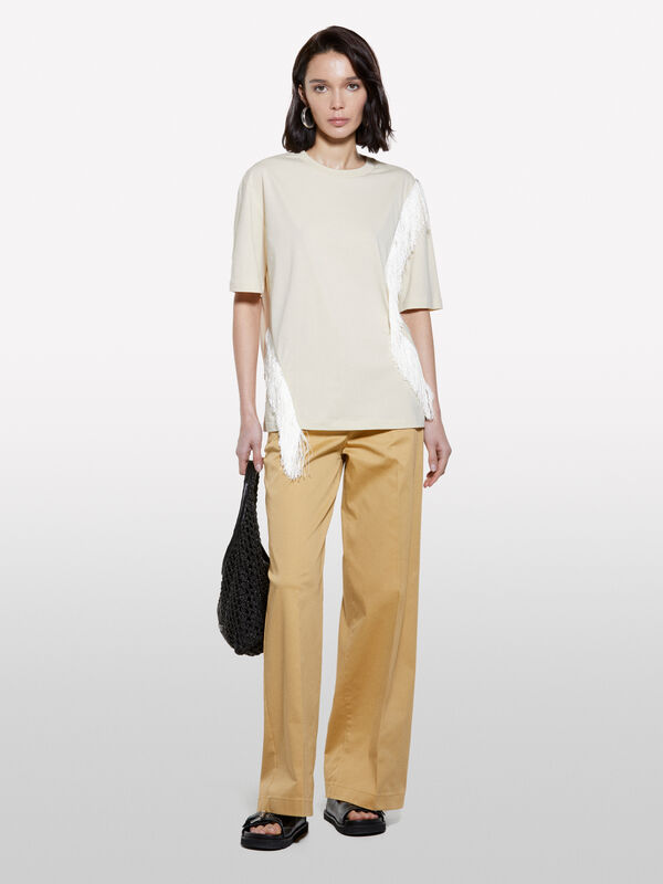 Pantaloni senape wide leg - pantaloni palazzo da donna | Sisley
