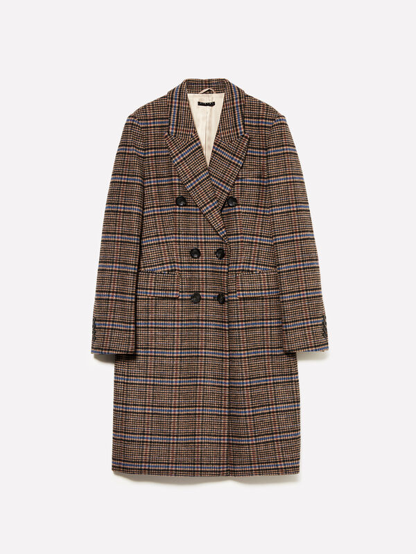 Cappotto lungo fantasia tartan - cappotti da donna | Sisley