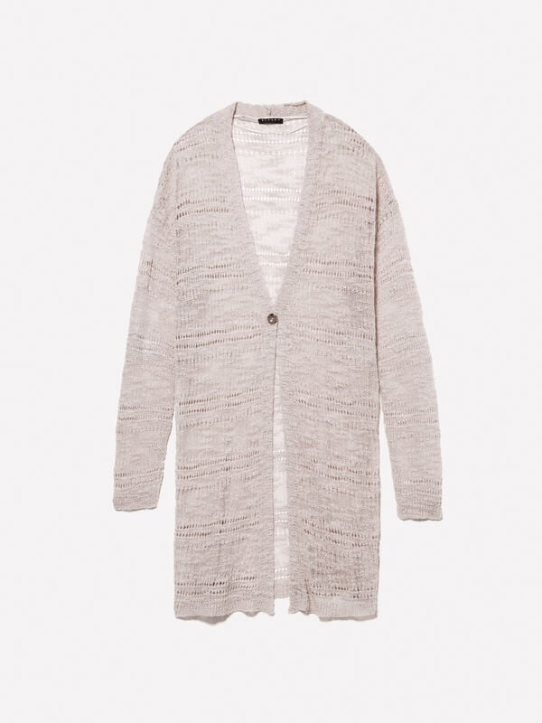 Cardigan lungo beige Cardigan lungo beige - cardigan da donna | Sisley