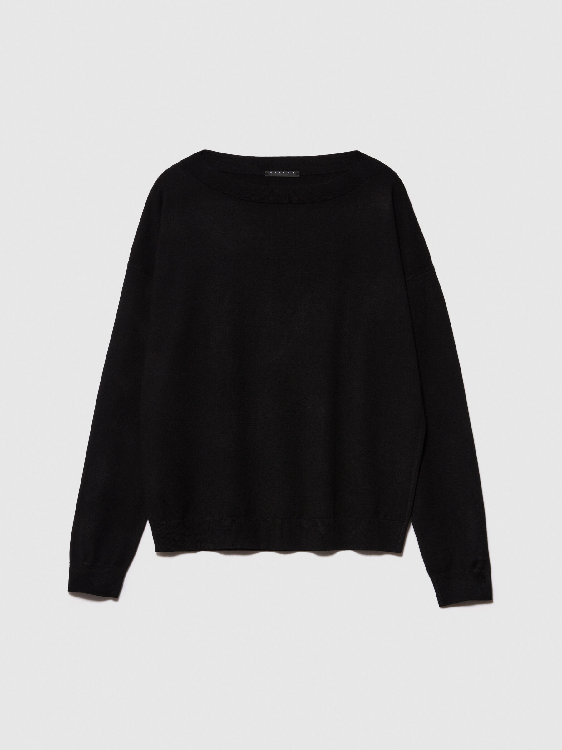 Maglia con scollo a barca Nero Donna Sisley