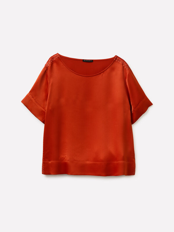 Blusa boxy fit in satin - bluse da donna | Sisley