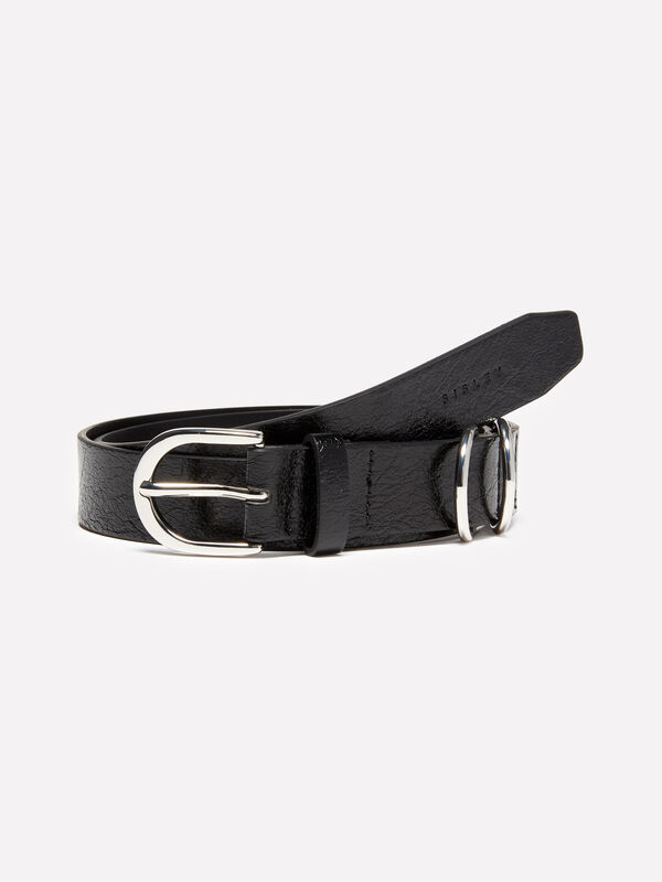 Cintura nera con doppio passante - cinture da donna | Sisley