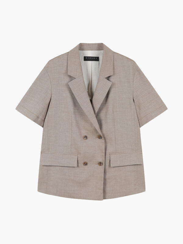 Blazer beige a maniche corte - sisley k blazer | Sisley K