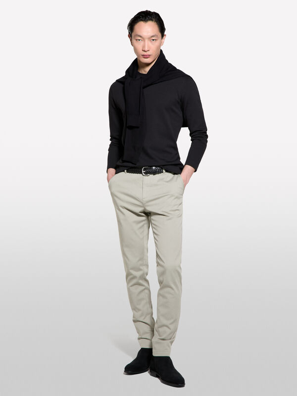 Pantaloni chino slim fit tortora - pantaloni chino da uomo | Sisley