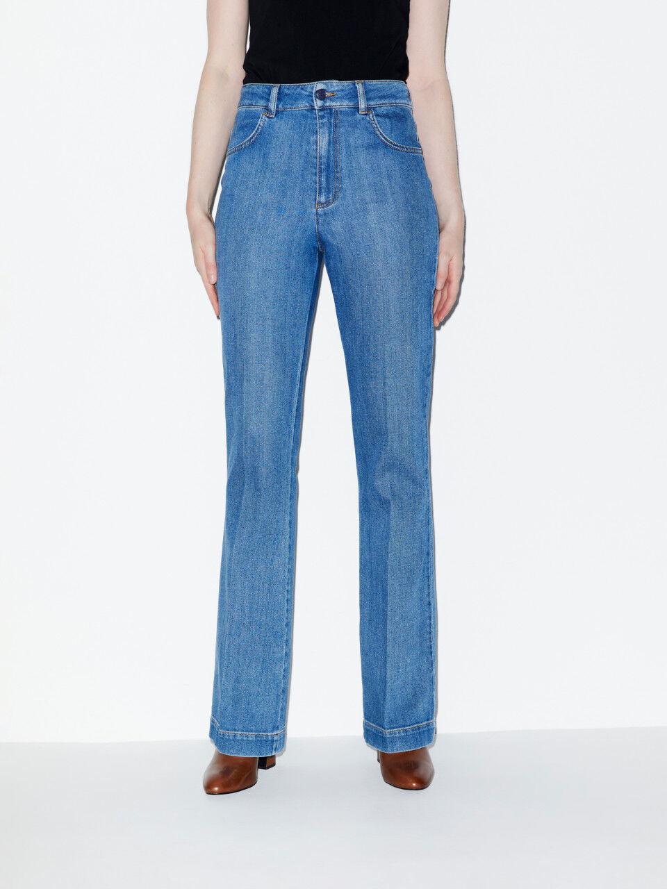Jeans flared Franky a vita altaJ Brand in Denim di colore Nero 30% di sconto Donna Abbigliamento da Jeans da Jeans bootcut 