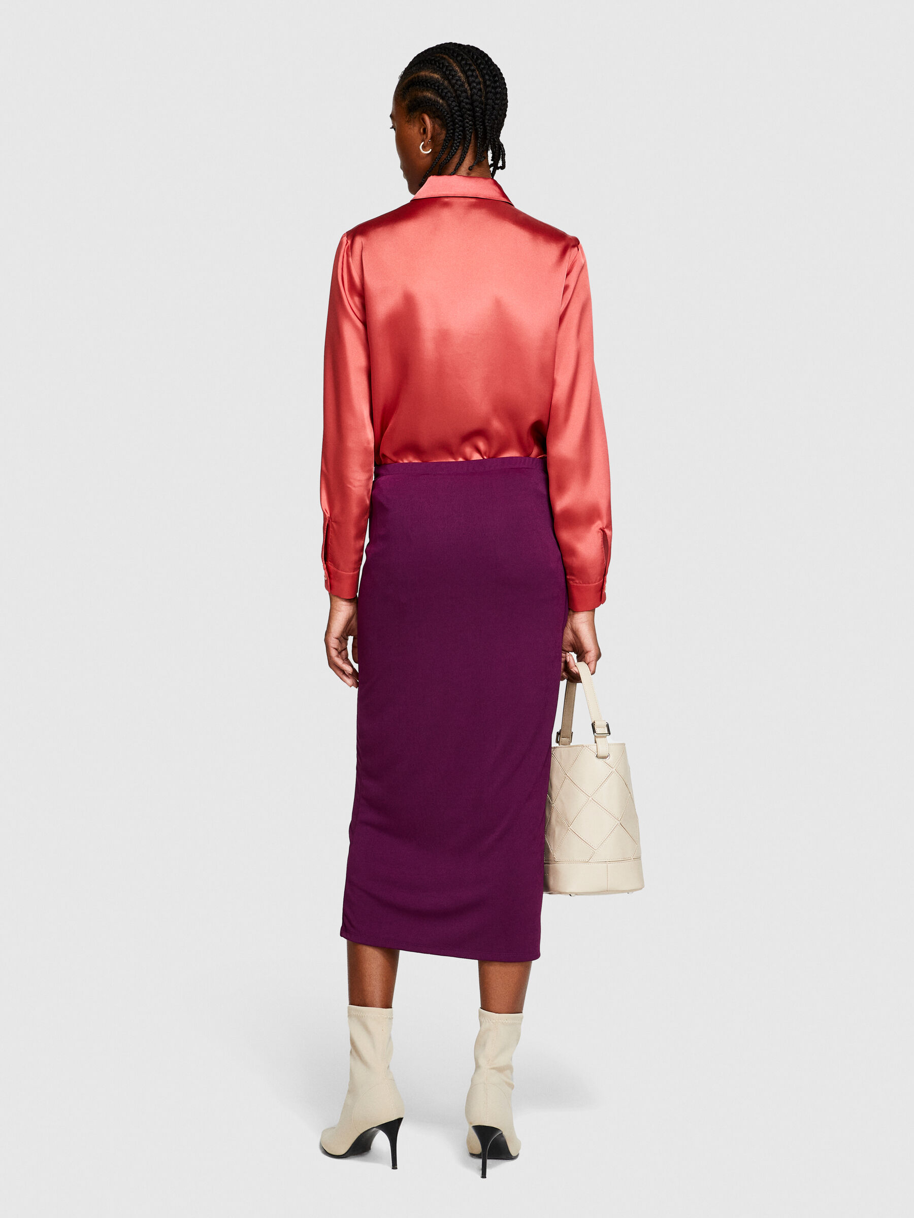 Gonna midi a portafoglio Prugna Donna Sisley