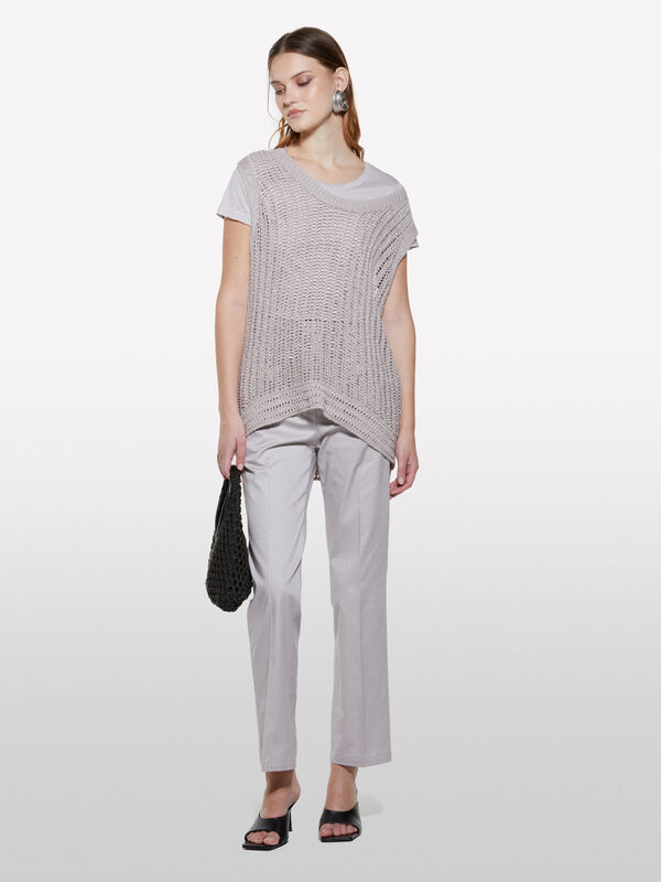 Pantaloni grigi a sigaretta - pantaloni skinny da donna | Sisley