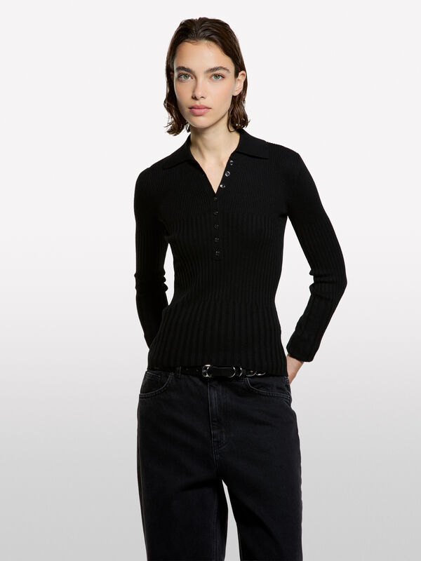 Polo a costine - maglie girocollo da donna | Sisley
