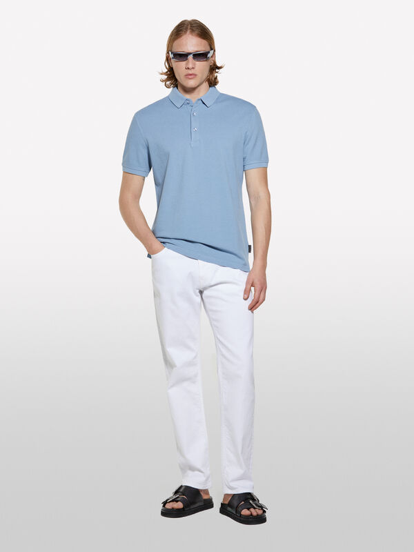 Polo azzurra 100% cotone - polo da uomo | Sisley