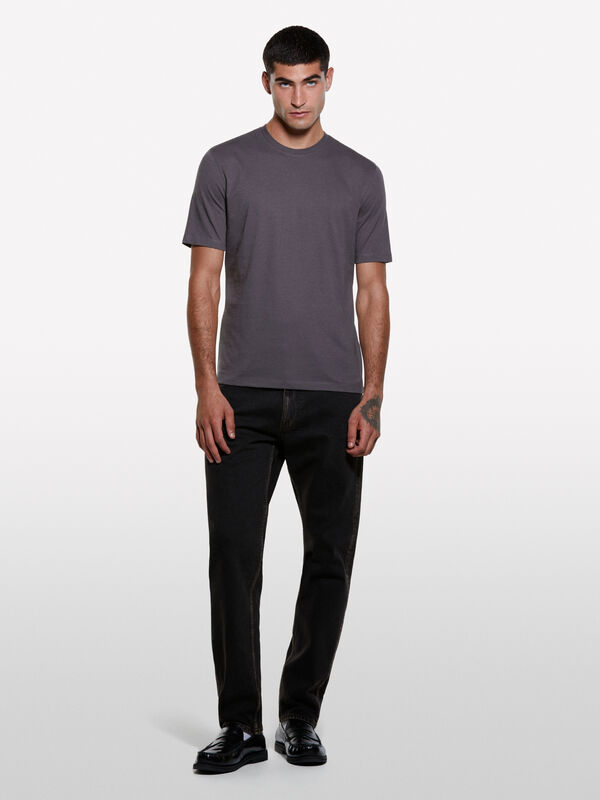 T-shirt a maniche corte regular fit grigio scuro - t-shirt a manica corta da uomo | Sisley