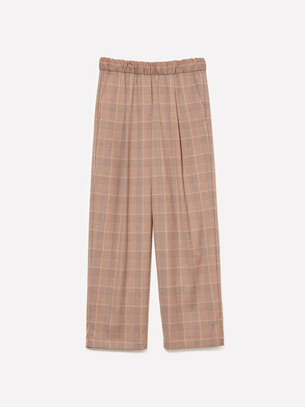 Joggers relaxed fit tartan - pantaloni palazzo da donna | Sisley