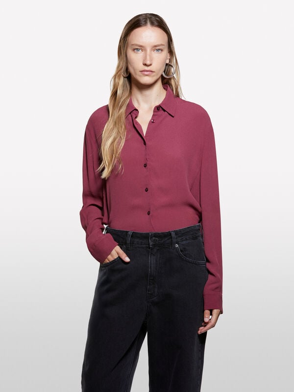 Camicia over fit bordeaux - camicie da donna | Sisley