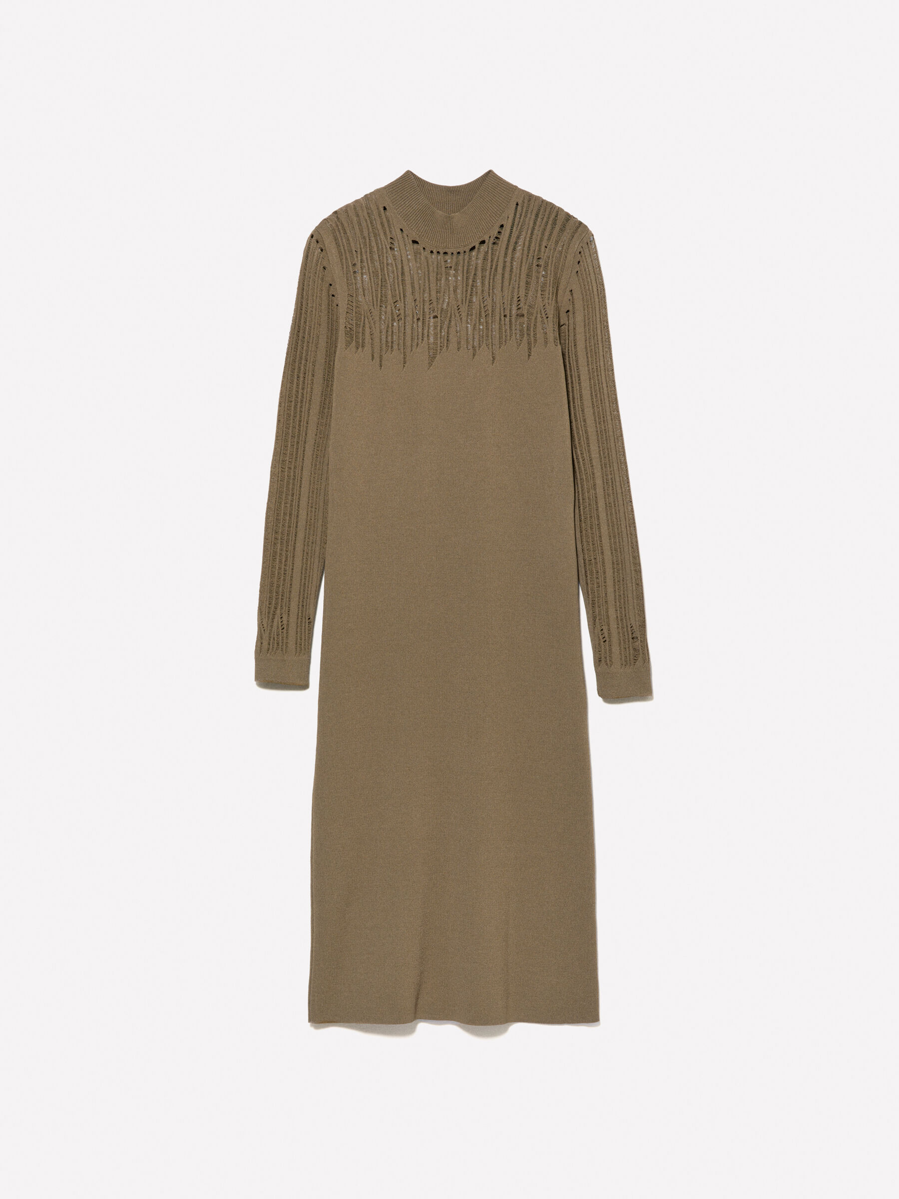 Vestito verde militare lungo in maglia Verde Militare Sisley