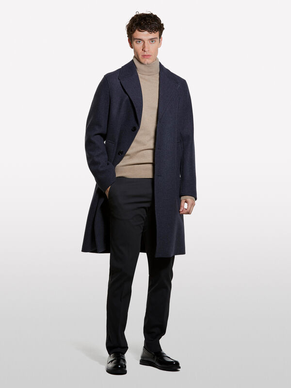 Maglia beige scuro regular fit con collo alto - maglie collo alto da uomo | Sisley