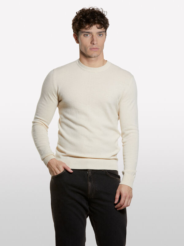 Maglia girocollo regular fit beige - maglie girocollo da uomo | Sisley