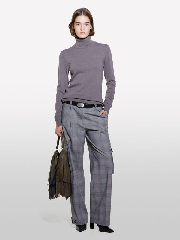 Maglia dolcevita grigio scuro regular fit - maglie collo alto da donna | Sisley